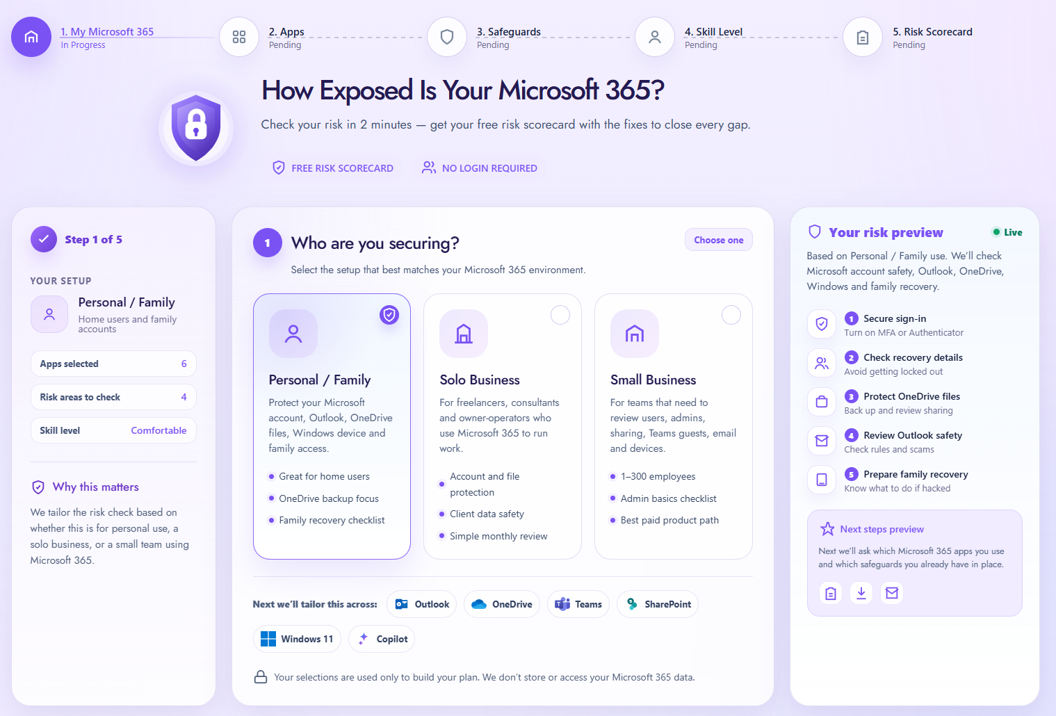 Free Microsoft 365 Risk Scorecard